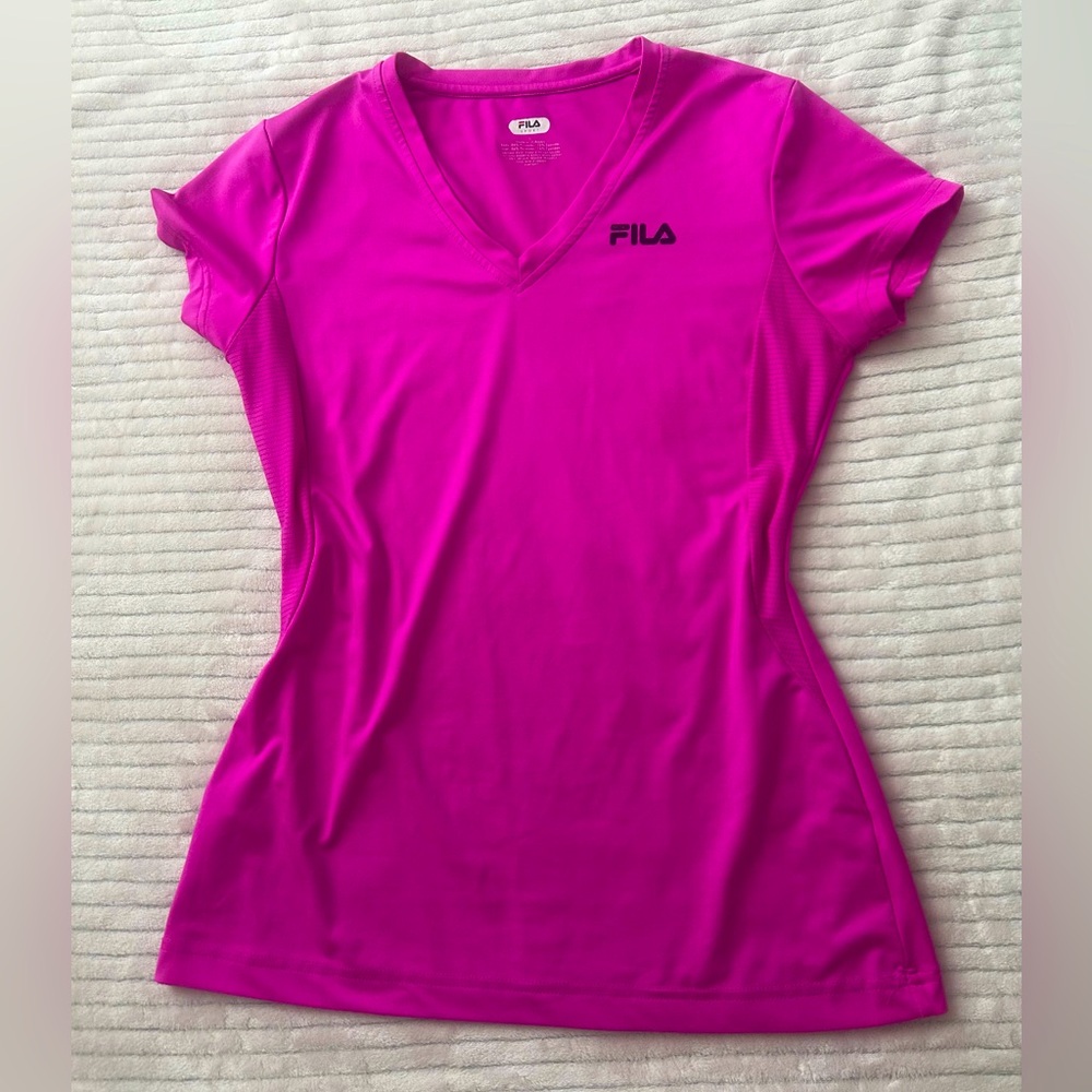 Bright pink athletic shirt